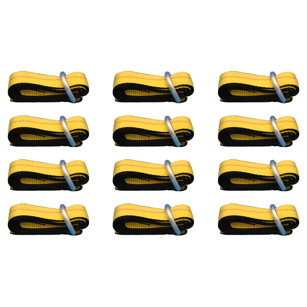Qty 12: Heavy Duty Lasso/Wheel Lift Straps  (Yellow)  Fits Universal Products