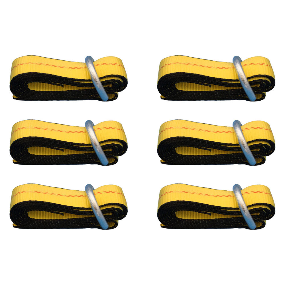Qty 6: Heavy Duty Lasso/Wheel Lift Straps  (Yellow)  Fits Universal Products
