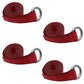 (4 Pk) Red Heavy Duty Strap 2" X 8’ 12,000 Lb Breaking Strength Plated D Ring
