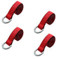 (4 Pk) Red Heavy Duty Strap 2" X 8’ 12,000 Lb Breaking Strength Plated D Ring