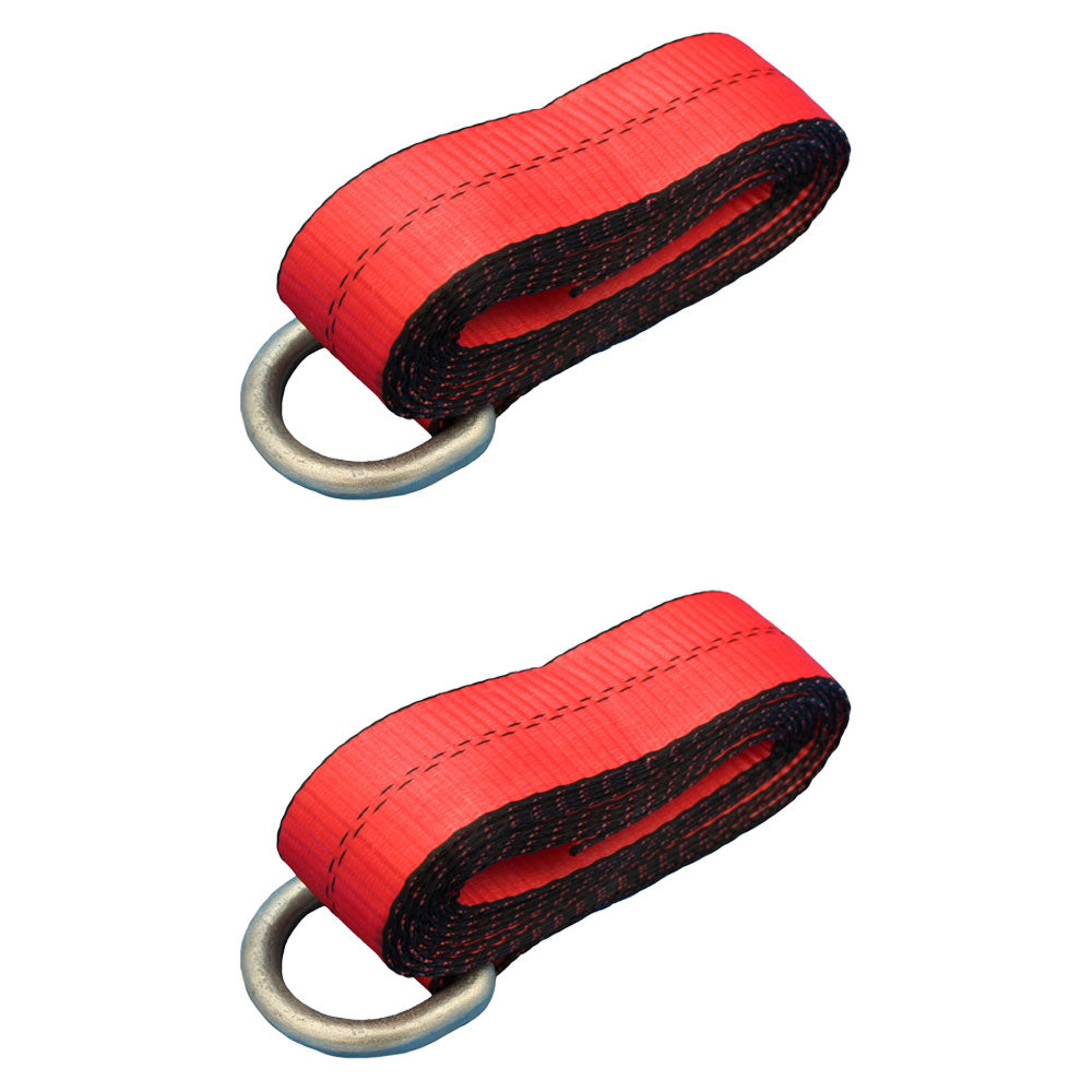 Qty 2: Heavy Duty Lasso/Wheel Lift Straps (Red) Fits Universal Replaces N/A