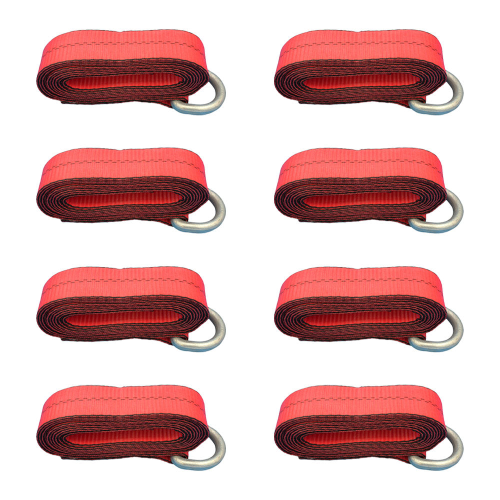 Qty 8: Heavy Duty Lasso/Wheel Lift Straps (Red) Fits Universal Replaces N/A
