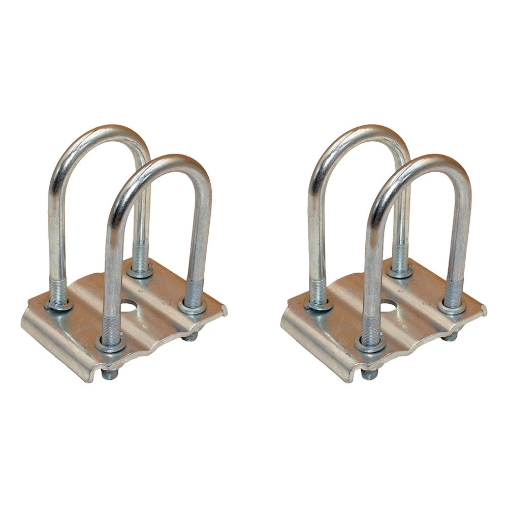 U-Bolt Kit (4) U-Bolts Nuts Plates for 2 3/8" Round 3500 lb Axle Trailer Springs