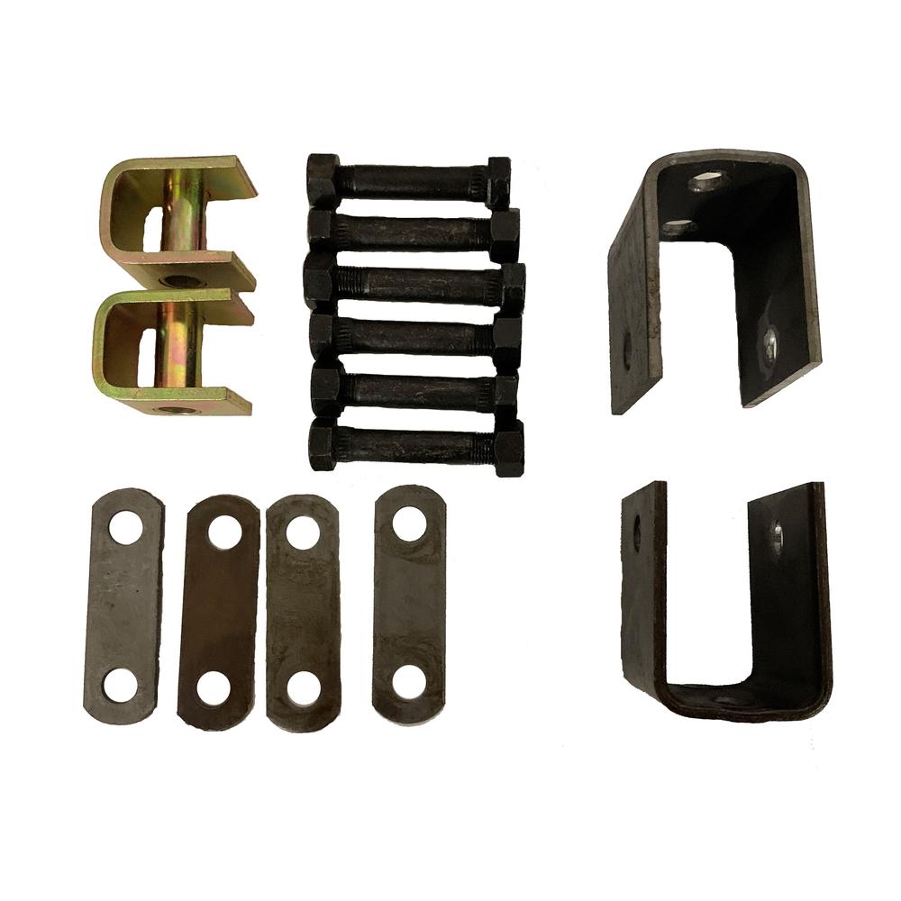 Weld On Utility Trailer Double-Eye Leaf Spring Hanger Kit - Single Axle