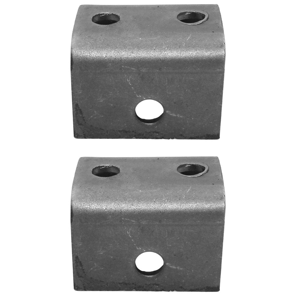 (2) Two Steel Weld-On Hangers for Single Axle Trailer 1-3/4" Leaf Spring Axle