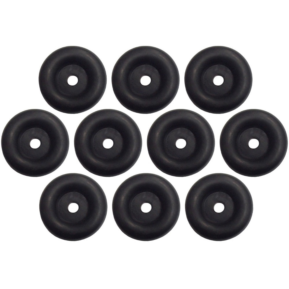 (10)- Ten Cargo Trailer Ramp Door Stop Black Rubber Bumper 2.5" Round OTK20-0275