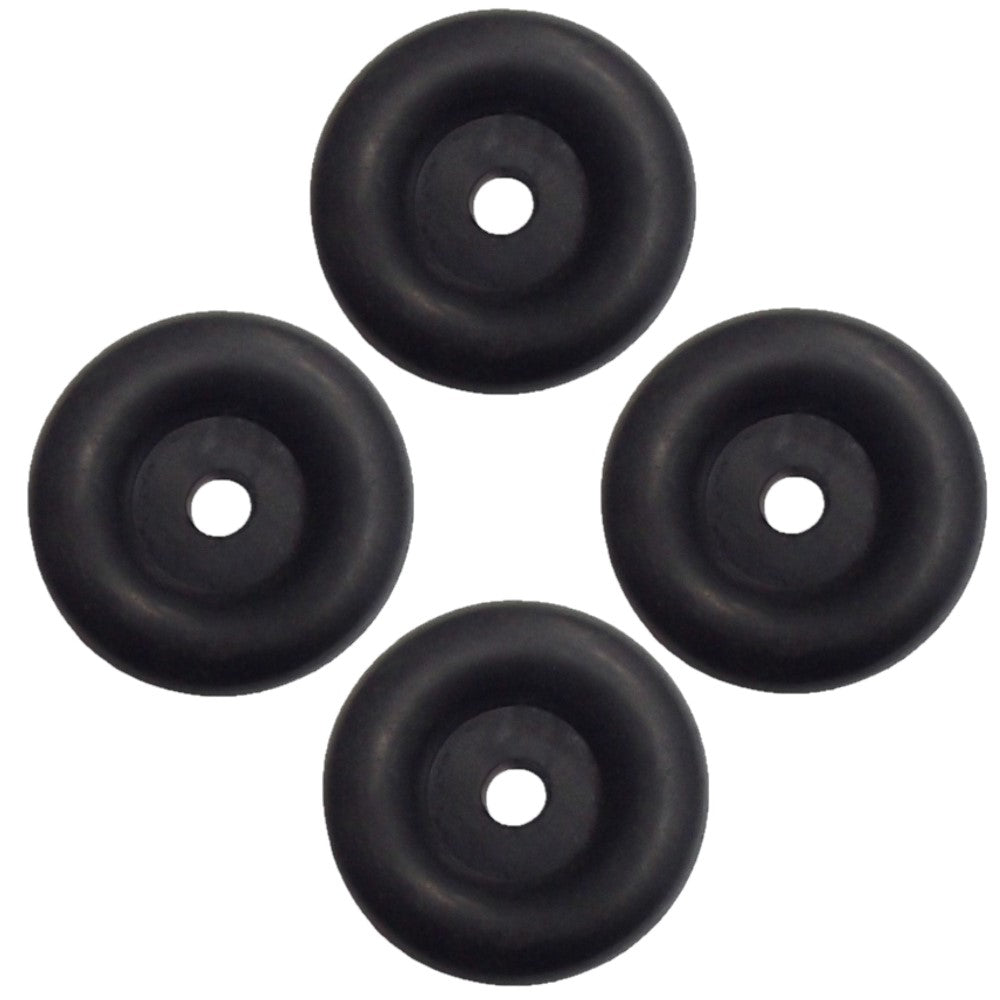 Four (4) 2.5" Black Rubber Bumper Replacement for Camper Trailer Door Stop