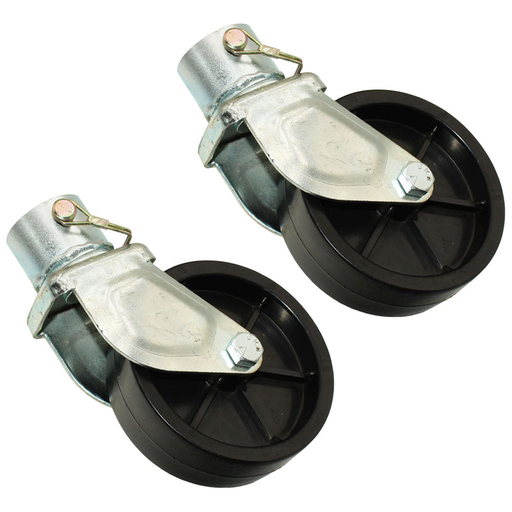 2 Pc 6" Trailer Jack Swivel Caster Wheel with Pin Boat Hitch Replacement