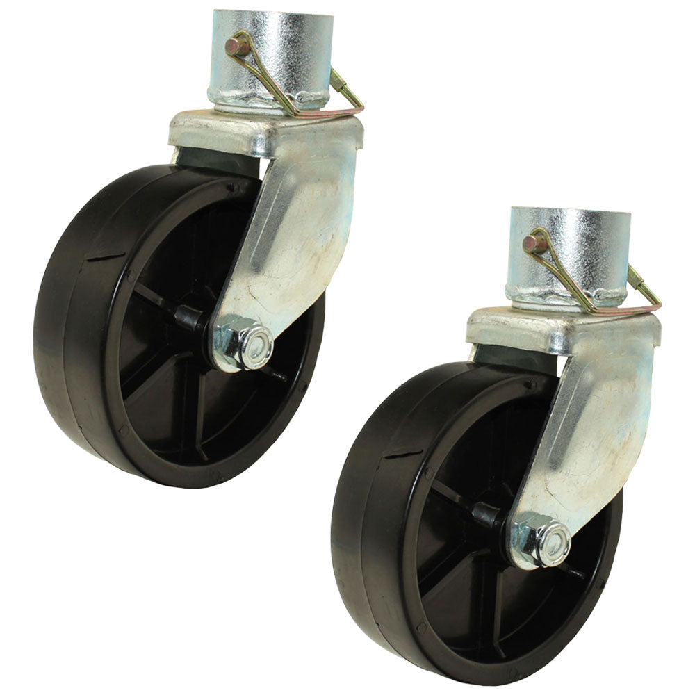 2 Pc Trailer Jack Swivel Caster Wheel 6 x 2 With Pin Boat Hitch Replacement