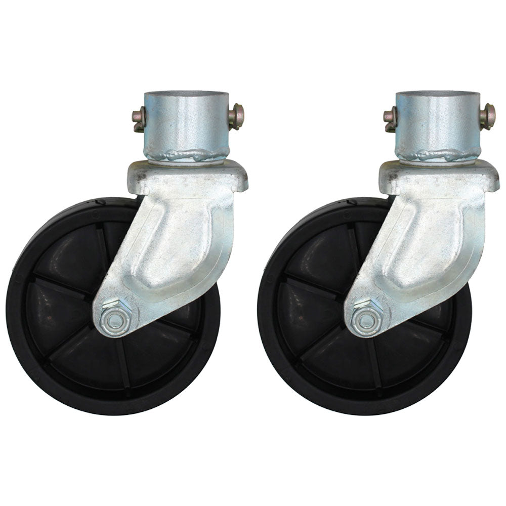 Two (2) 6" Trailer Swirl Jack Caster Wheels w/ Safety Pin 1200 lbs - Boat Hitch