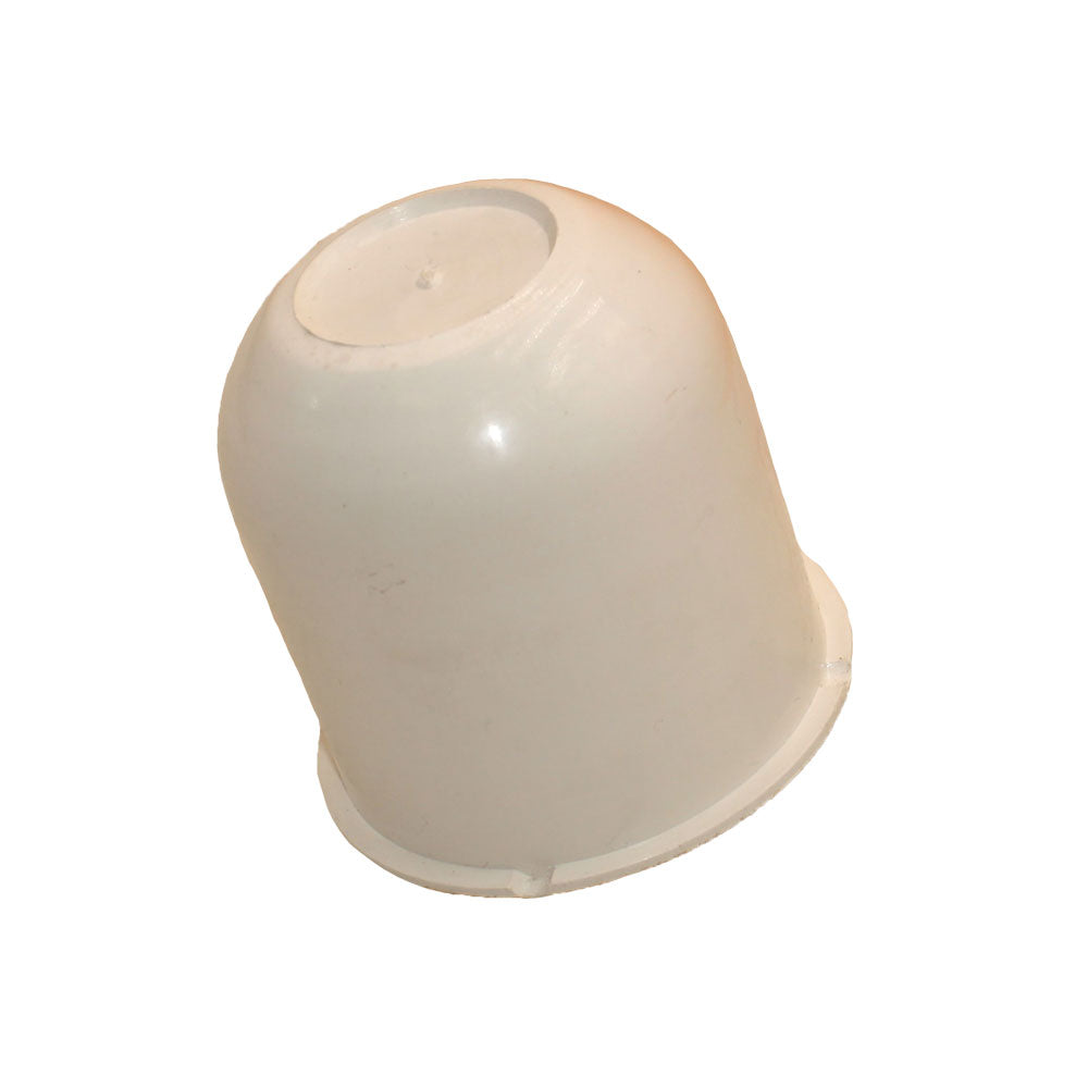 (1) One New Aftermarket Replacement White Trailer Wheel Hub Center Cap