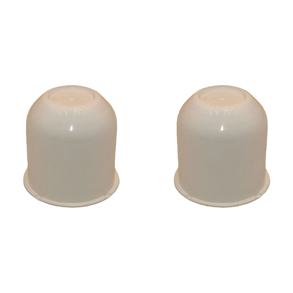 (2) White Trailer Wheel Hub Center Cap 3.125" Diameter Travel Trailer Camper RV