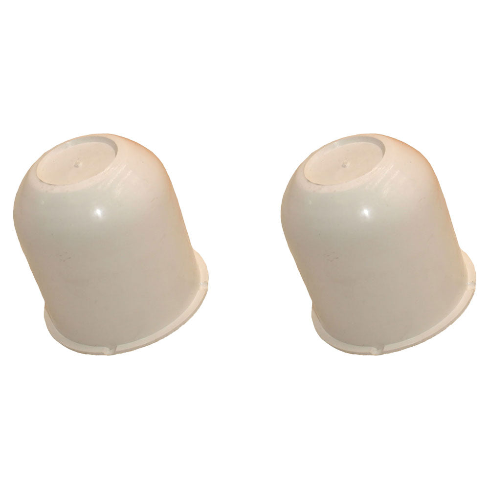 (2) White Trailer Wheel Hub Center Cap 3.125" Diameter Travel Trailer Camper RV