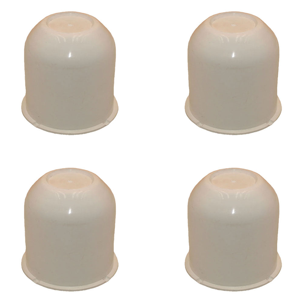 4 White Hub Center Cap 3.125 Trailer Camper Travel Truck Cover Rim Hubcap