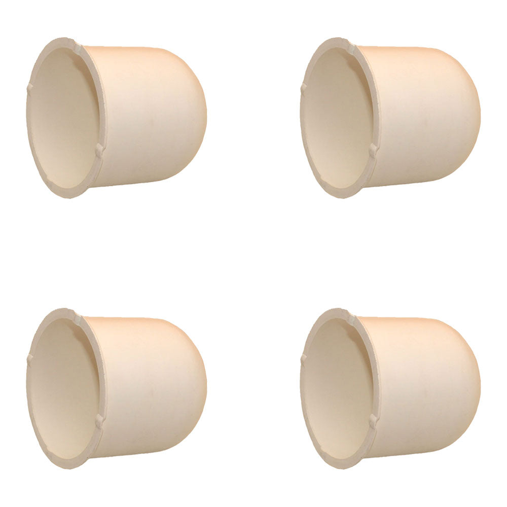 4 White Hub Center Cap 3.125 Trailer Camper Travel Truck Cover Rim Hubcap