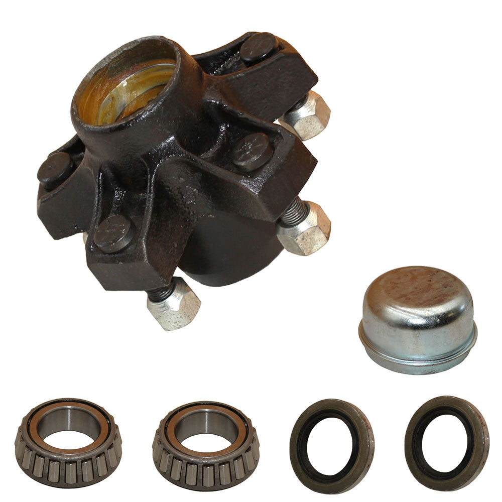 New Trailer Idler Hub Kit 5 on 4.5" For 2000 lbs Axle With 1" Bearings