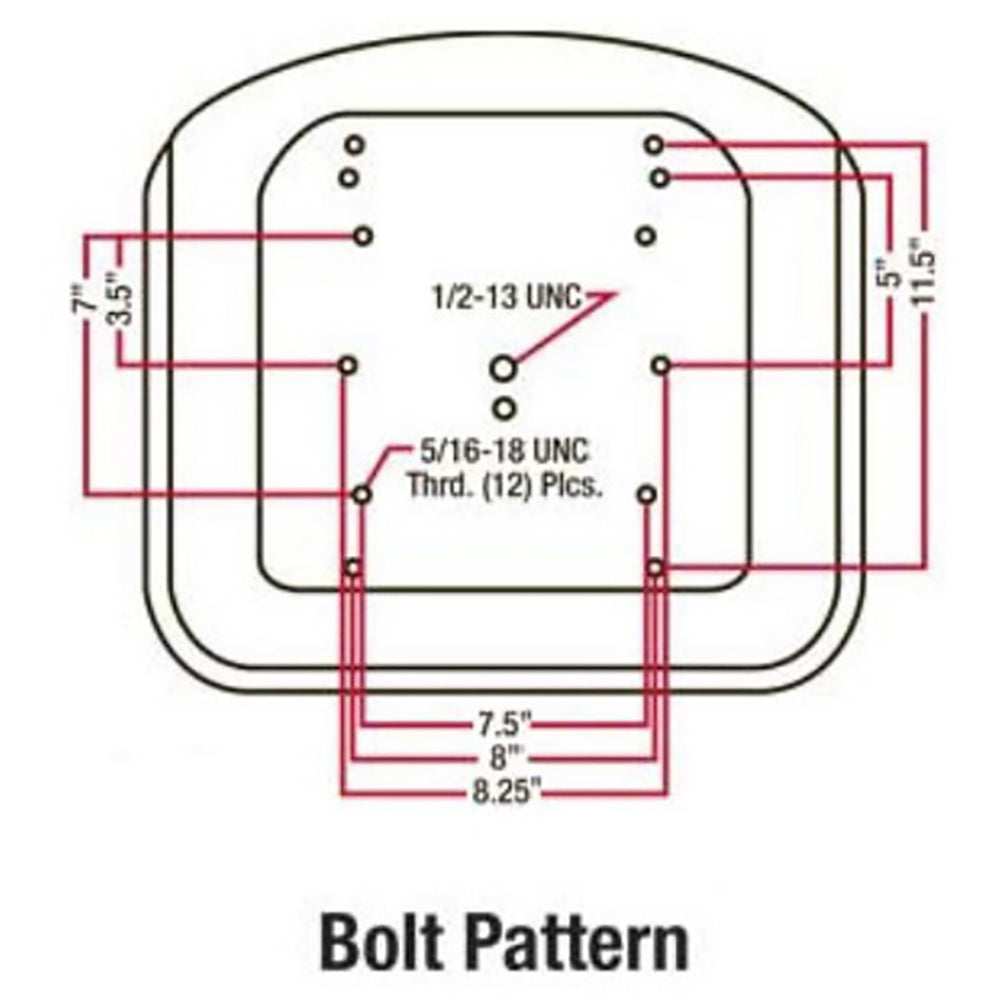Michigan Style Seat w/o Tracks Fits Kubota Replaces B1TM333BL