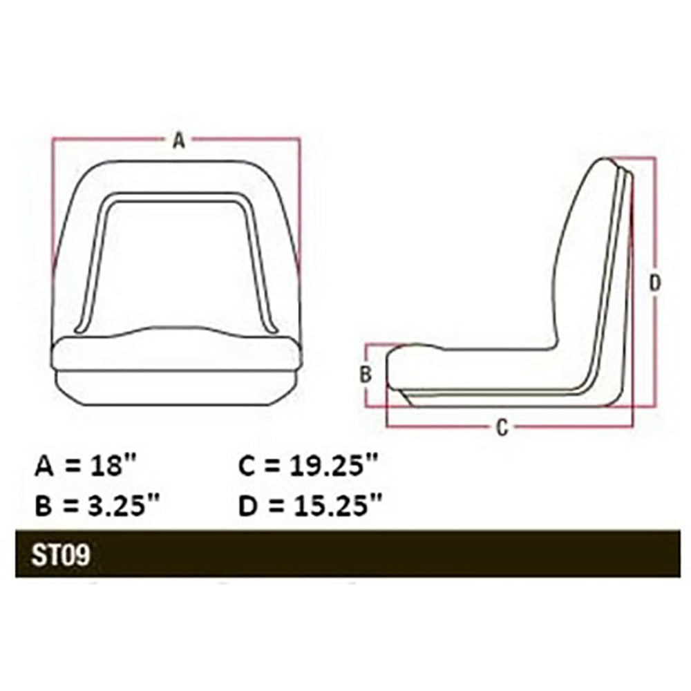 Michigan Style Seat, w/o Slide Track, YLW Fits Several Makes and Models