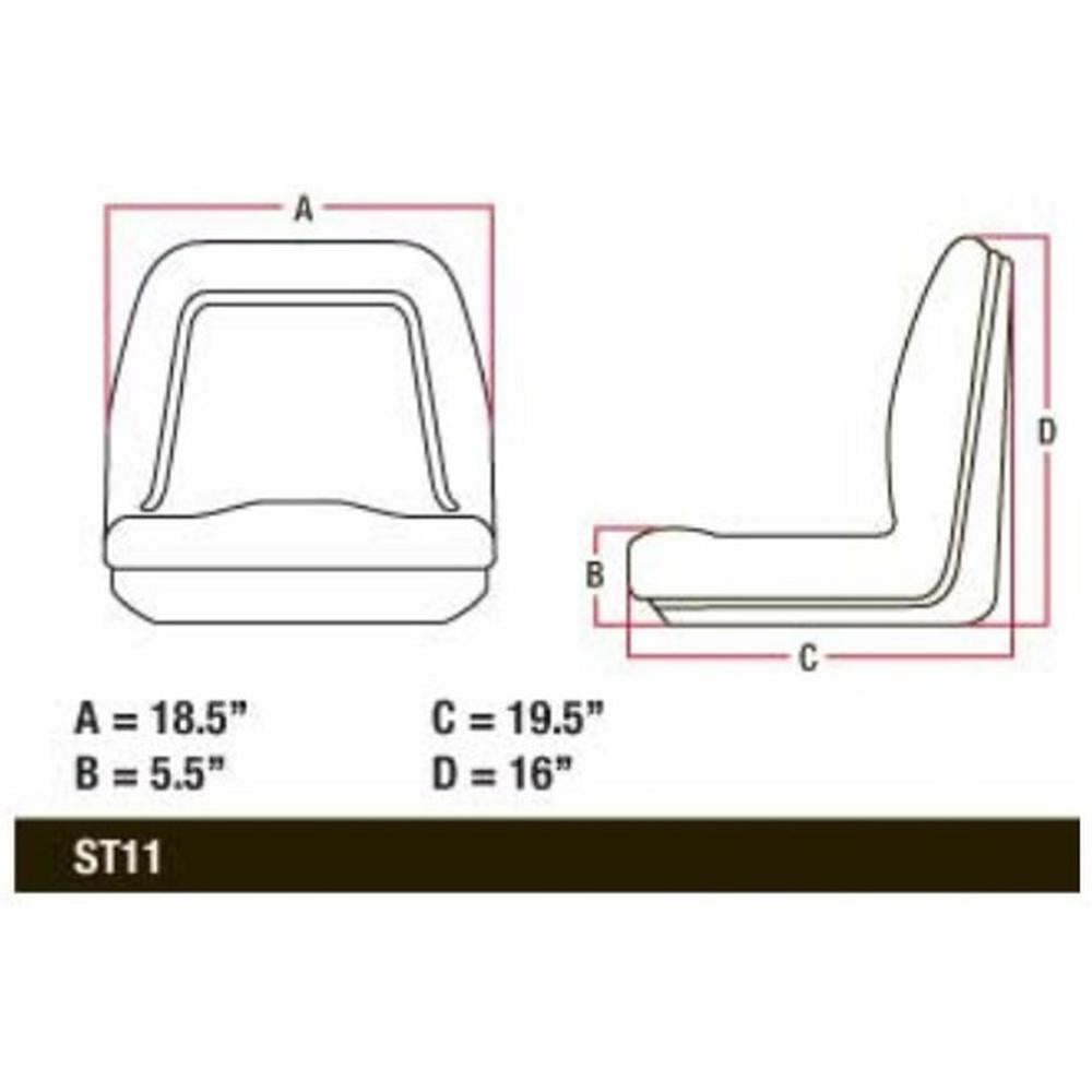 Seat Michigan Style Gray Universal Fit Use Part# TM555GR
