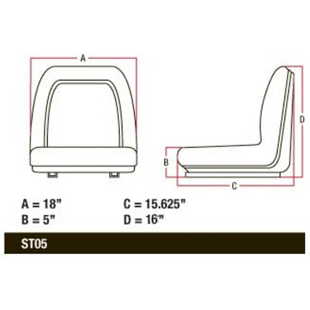 Universal Michigan Style Seat w/ Slide Track TMS111BL