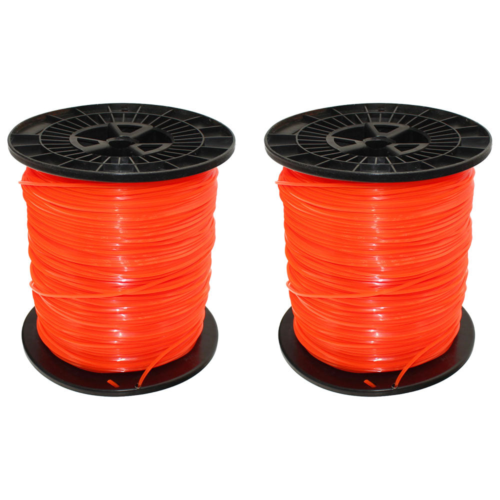 2PK 5lb .095 Square Red Commercial String Trimmer Line Spool Echo Fits Stihl Red