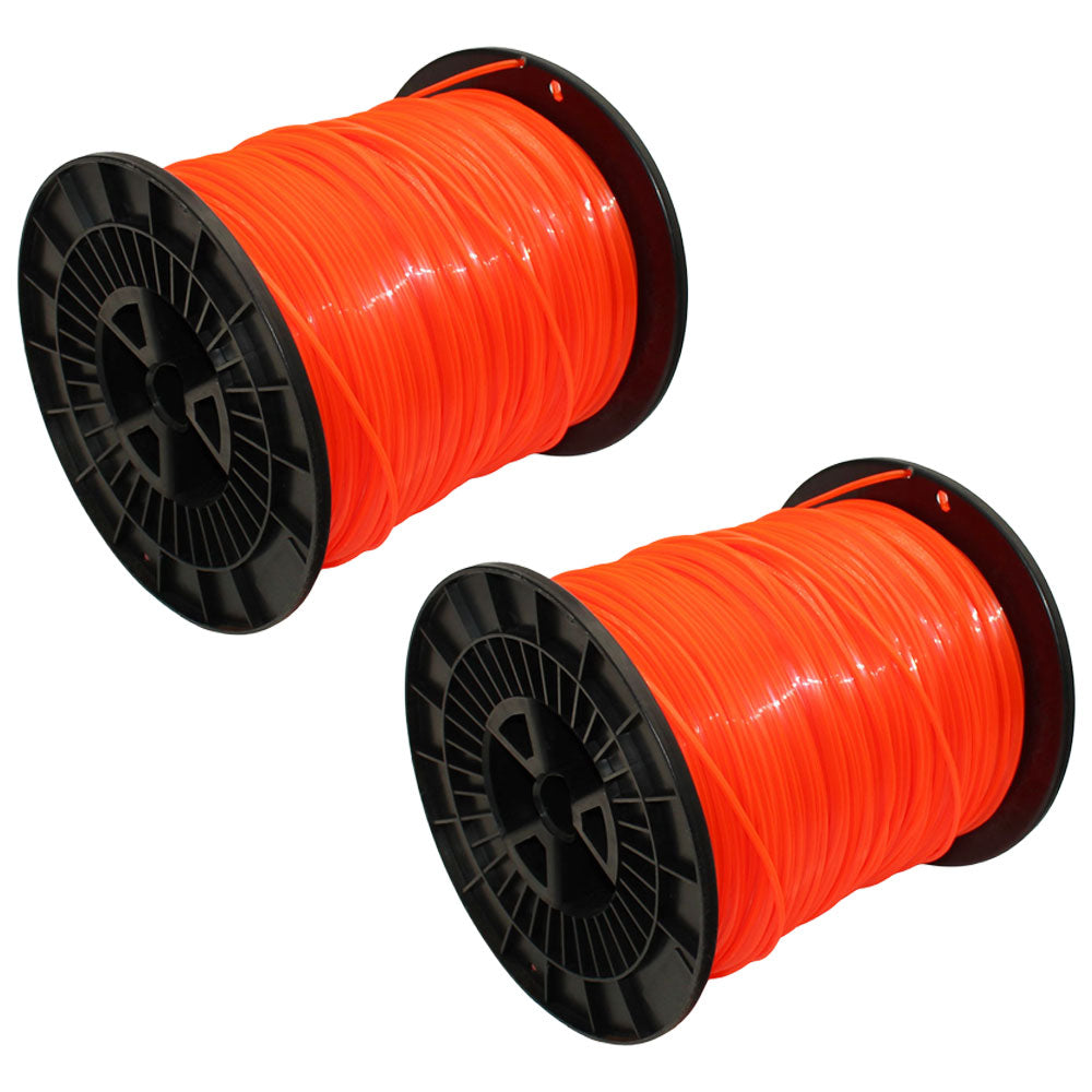2PK 5lb .095 Square Red Commercial String Trimmer Line Spool Echo Fits Stihl Red