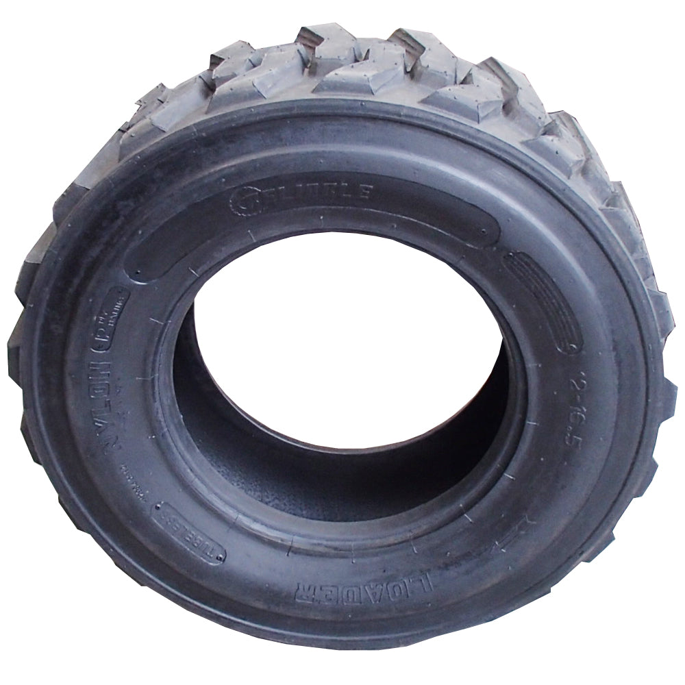 One New Heavy Duty 12-16.5 12-Ply Skid Steer Tire w/ Rim Guard Fits Bobcat