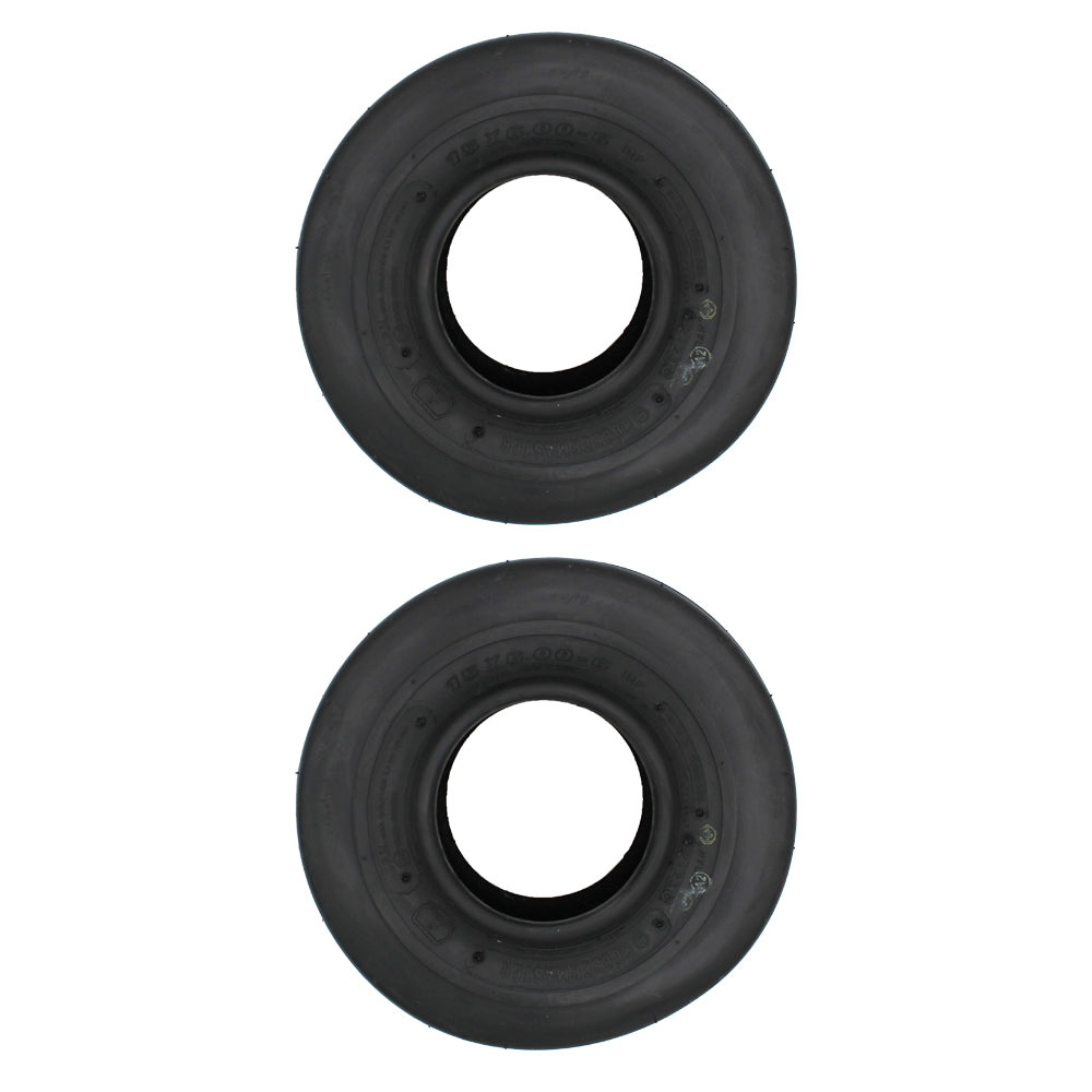 (2) 15x6-6 Smooth Rib Tubeless Tires for Lawn Mowers Tractors Garden Equipment