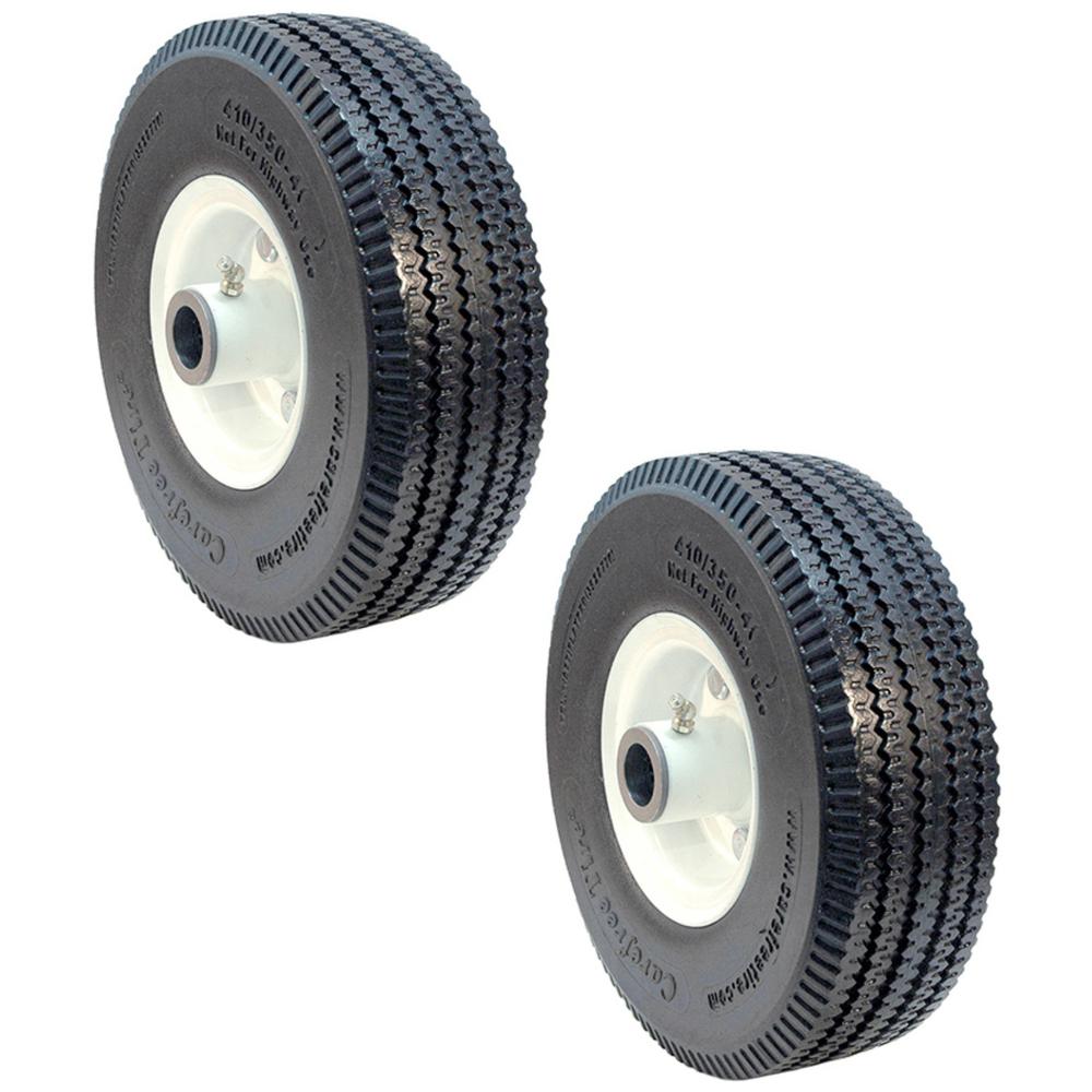 2 Flat Proof Tire Wheel Assemblies for 72310001 Velke X2 15010 4.10x3.50x4 Tires
