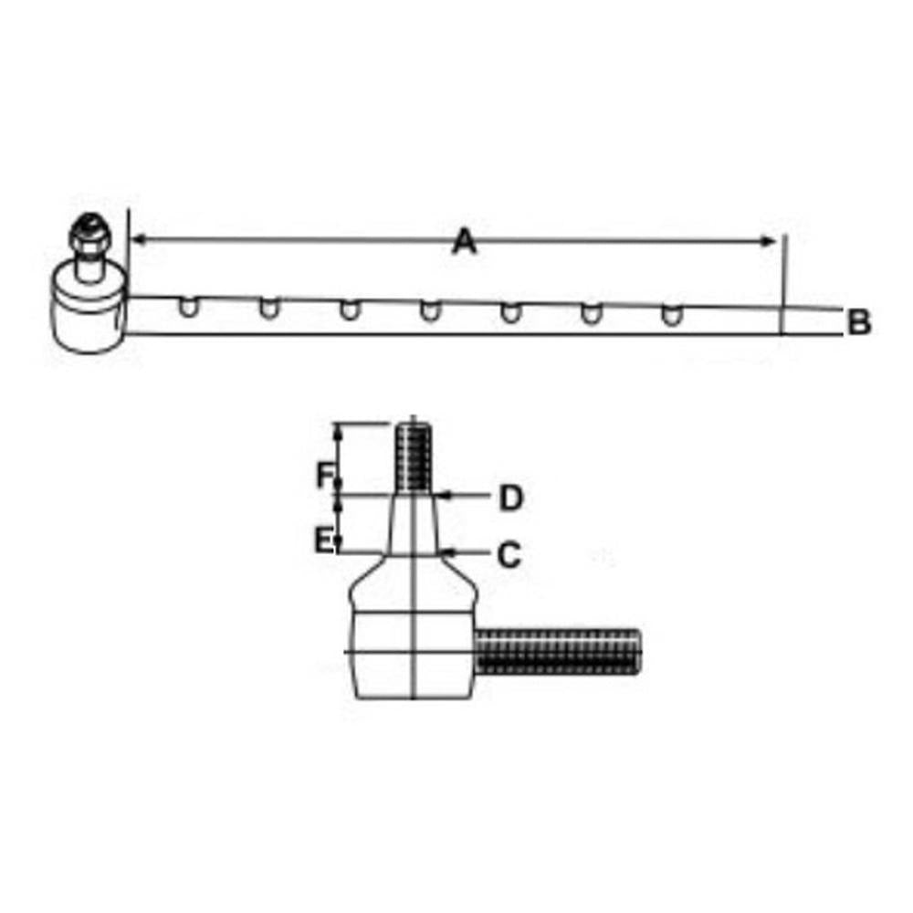 S.71263 Tie Rod, Length: 378mm Fits Long Tractor