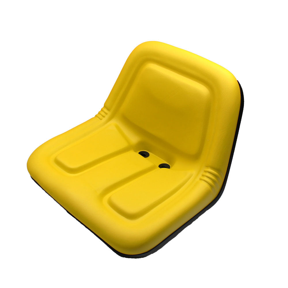 135001YE Yellow High-Back Pan Seat for Forklifts Backhoes Compact Tractors Turf