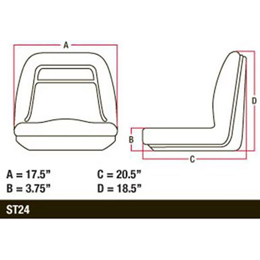Set of 2-18" Seats Fits John Deere Fits Gator 4X2 4X4 4X6 Trail Worksite Turf