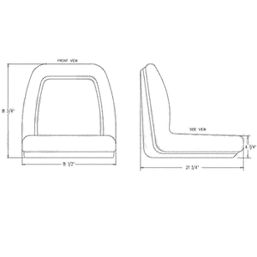 18" Black Vinyl Seat Fits 650,750,850,950,& 1050 Fits John Deere Compact Tractor