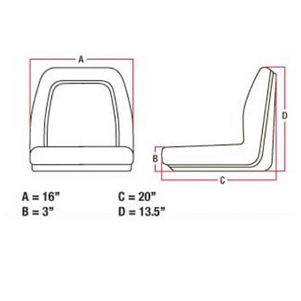 16" Narrow Flip Style Seat Fits White Replaces VLD1590