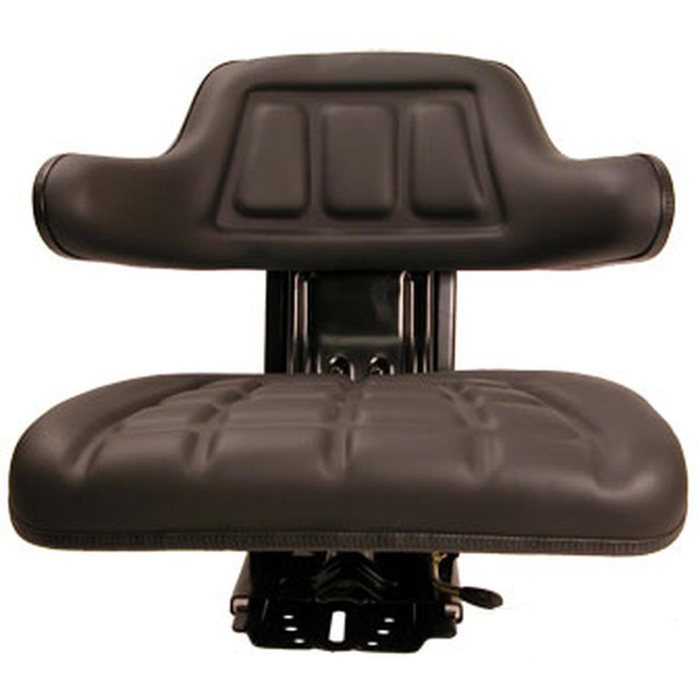 Black Universal Tractor Seat With Full Suspension and 5 Angle Base