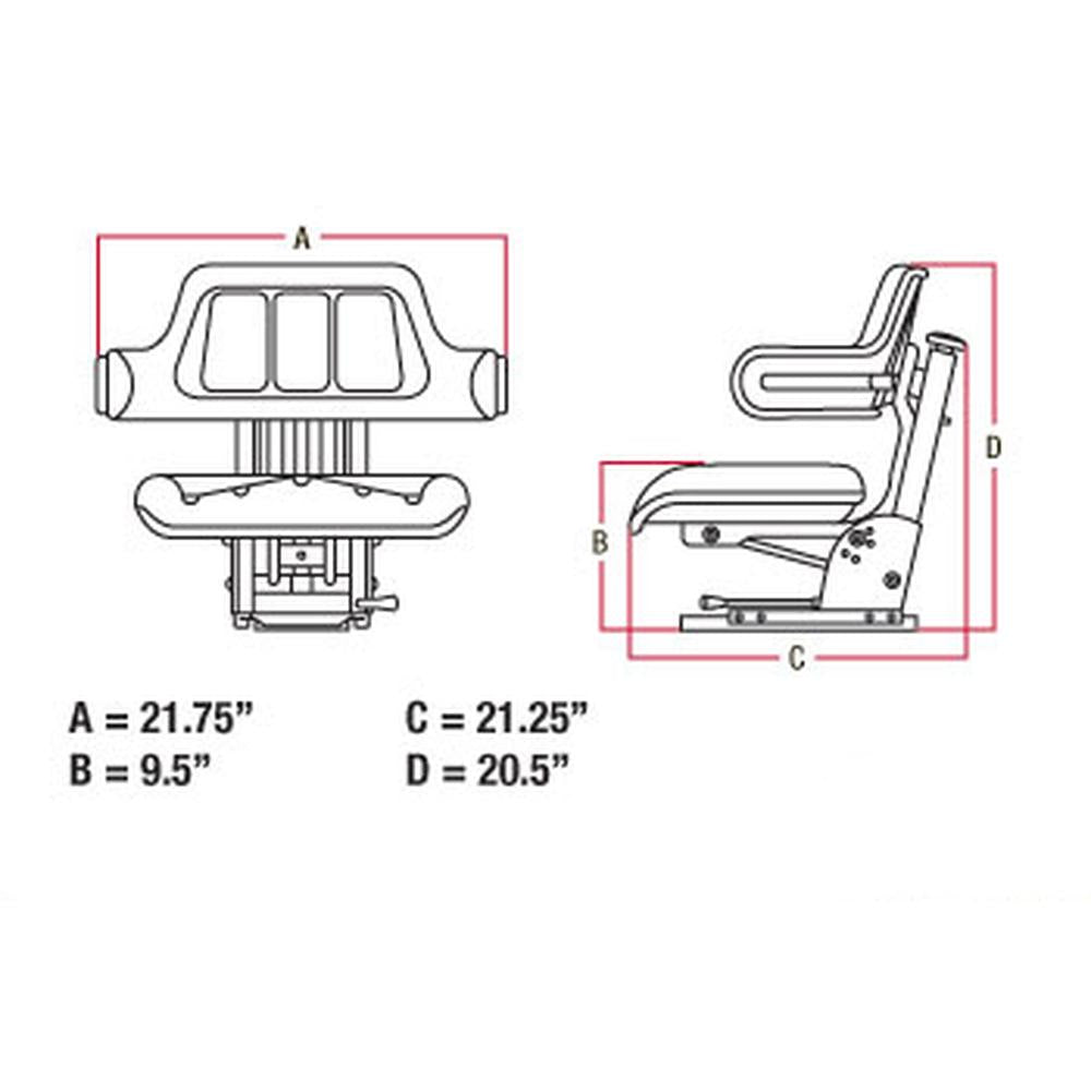 Blue Wrap Around Seat with Arms Fits Ford/New Holland Replaces W222BU
