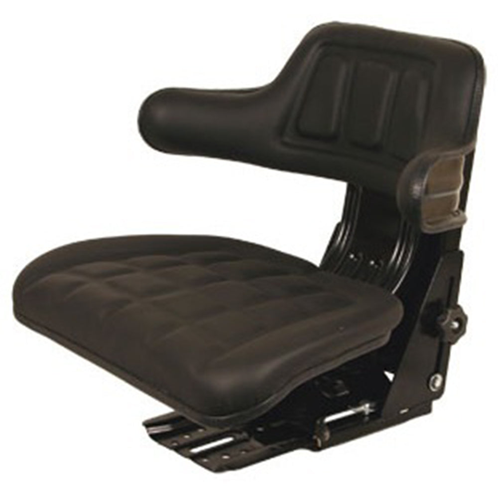 Wrap Around Back Black Seat w/ Arms Fits Case - IH Minneapolis Moline Oliver