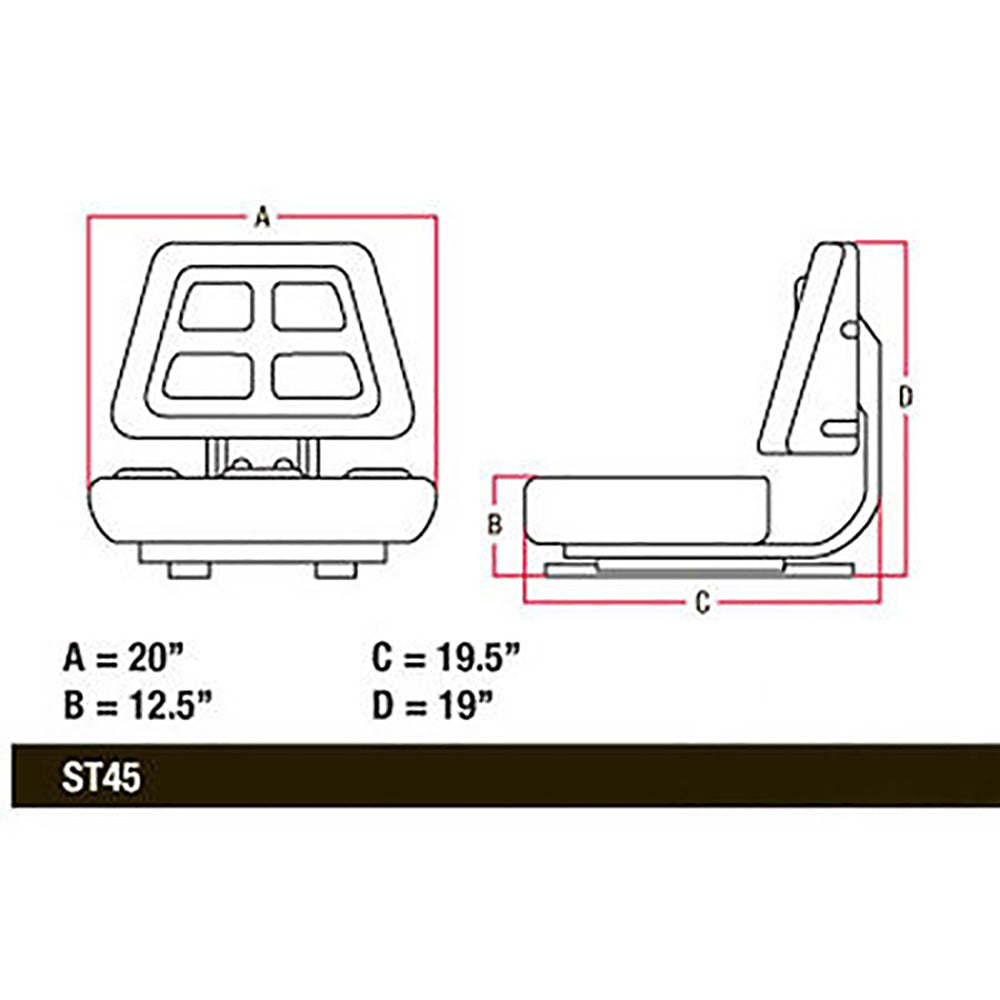 W316YL Universal Replacement Yellow Tractor Seat Fits Hesston Fits John Deere
