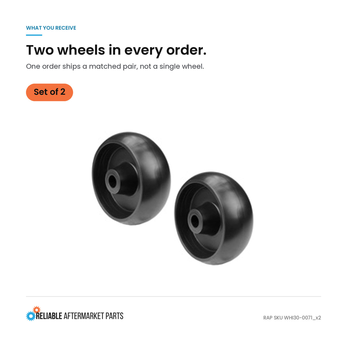 Qty 2: Deck Wheel Fits John Deere Replaces GX10168