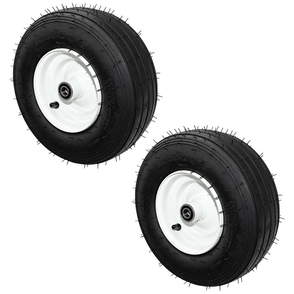 Qty 2: 13 x 5 x 6 Tubeless Tan Wheel Fits Universal Products Replaces 8573