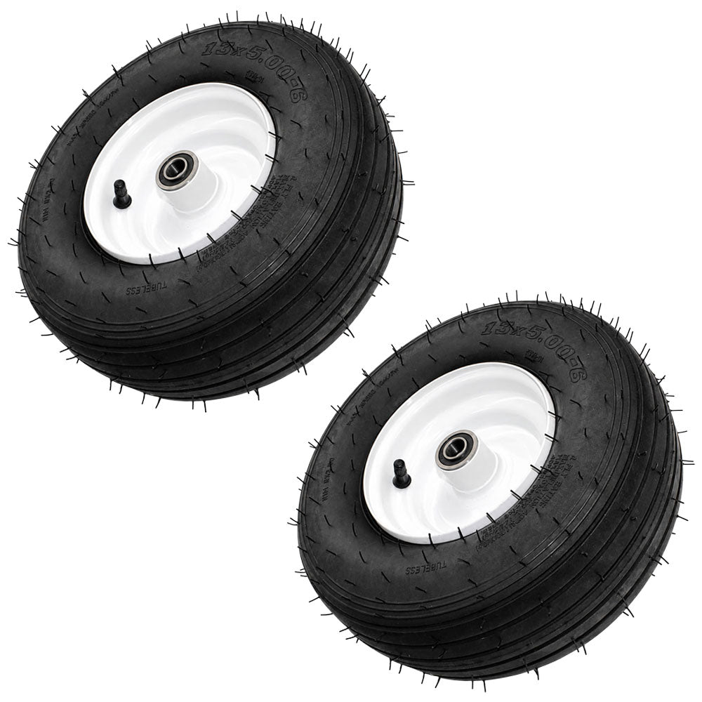 Qty 2: 13 x 5 x 6 Tubeless Tan Wheel Fits Universal Products Replaces 8573