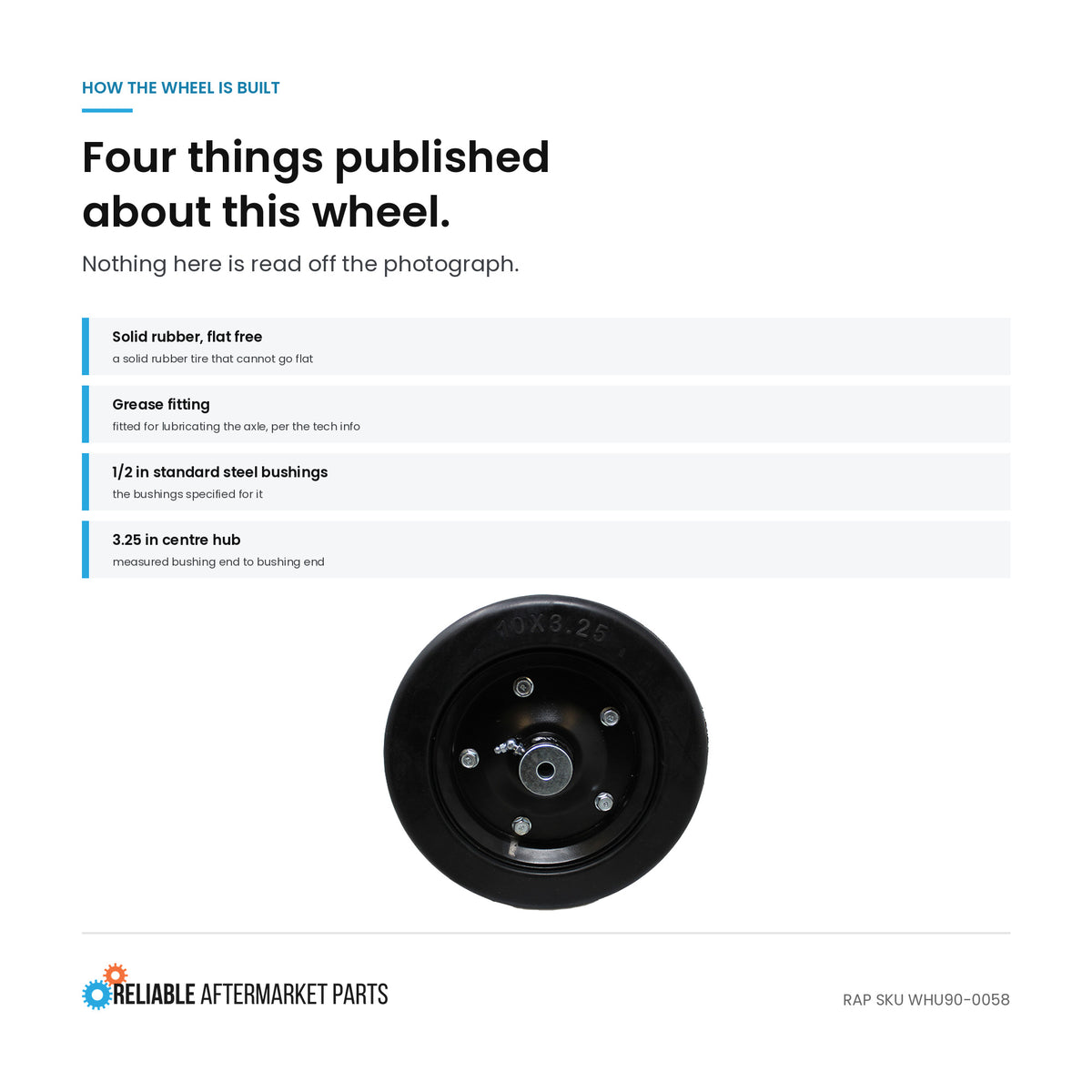 Finish Mower Wheel Fits Universal Replaces 310-017S