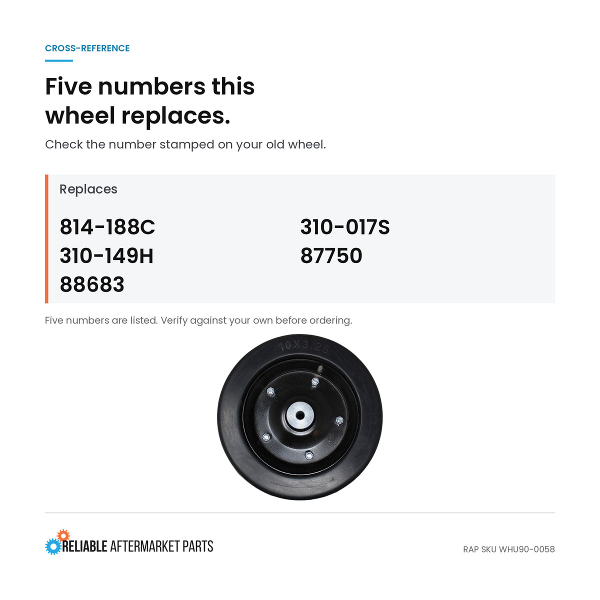 Finish Mower Wheel Fits Universal Replaces 310-017S