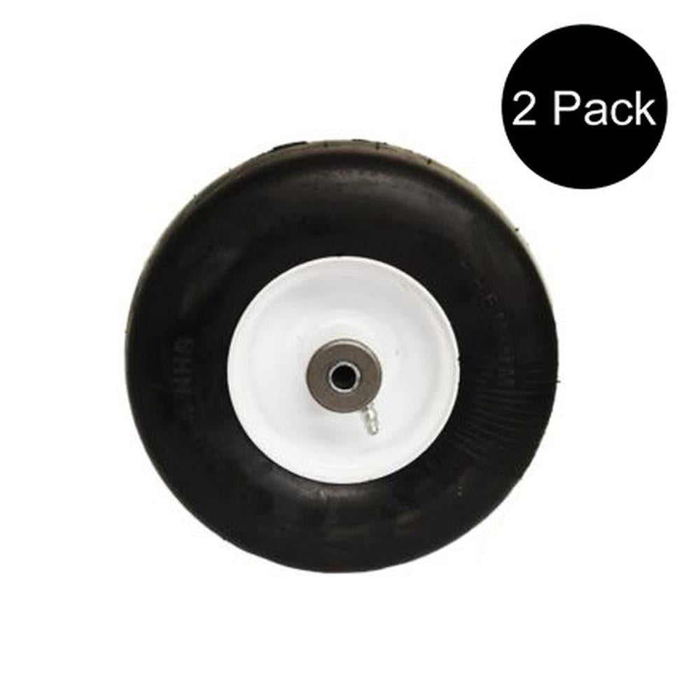 (2) 1521181 5021181 Flat Free Solid Tire Front Caster Wheel Fits Ferris Mowers