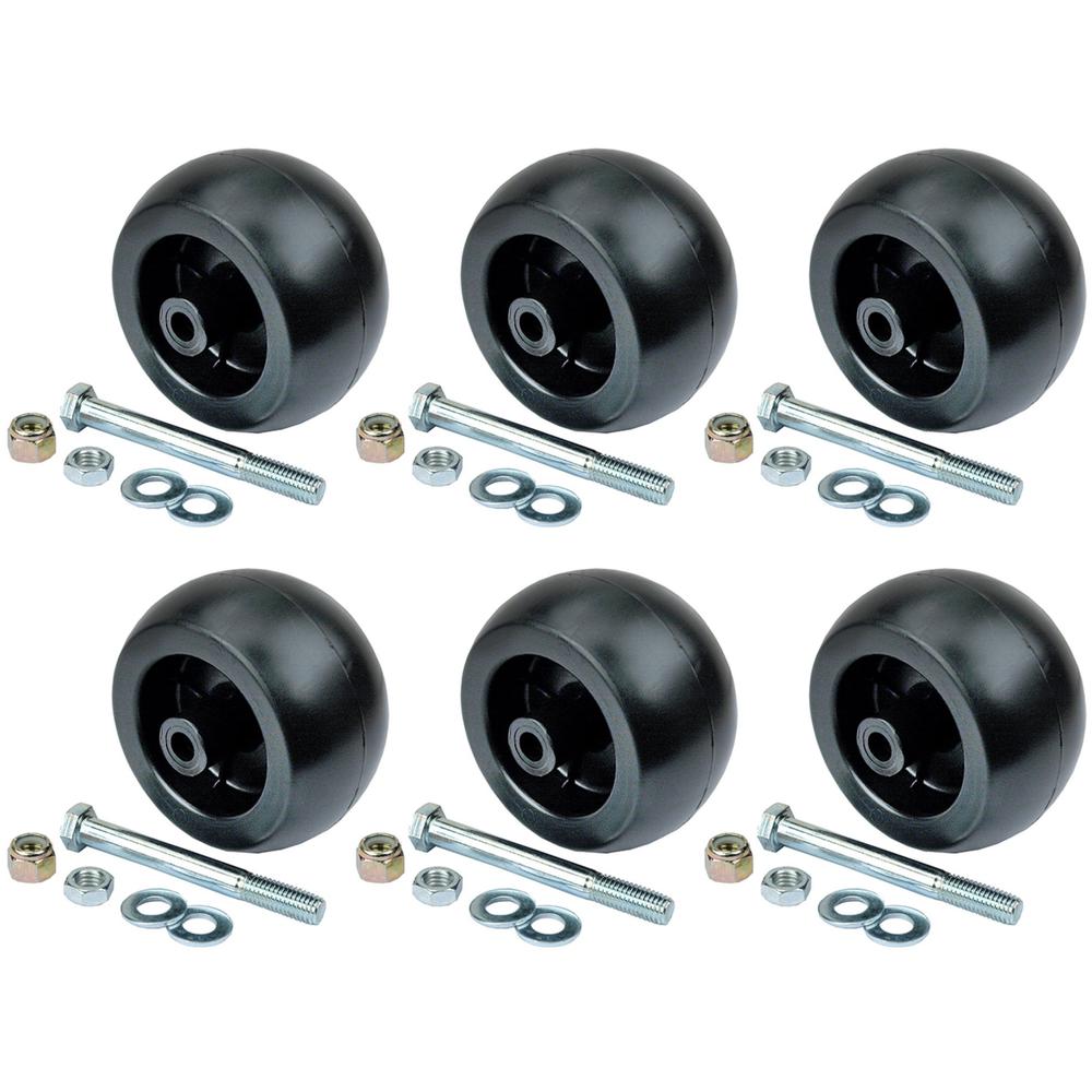 6 Pack Deck Wheel Kit w/ Hardware fits Hustler Zero Turn 788166 Super Z Mini Z
