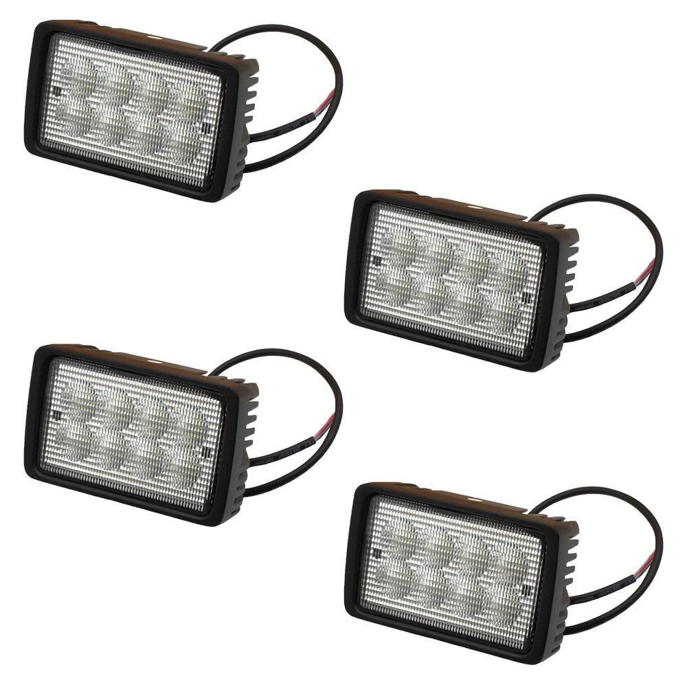 (4) RE169350 LED Flood Work Lamps Fits John Deere 824J 544H 724J 544J 444H