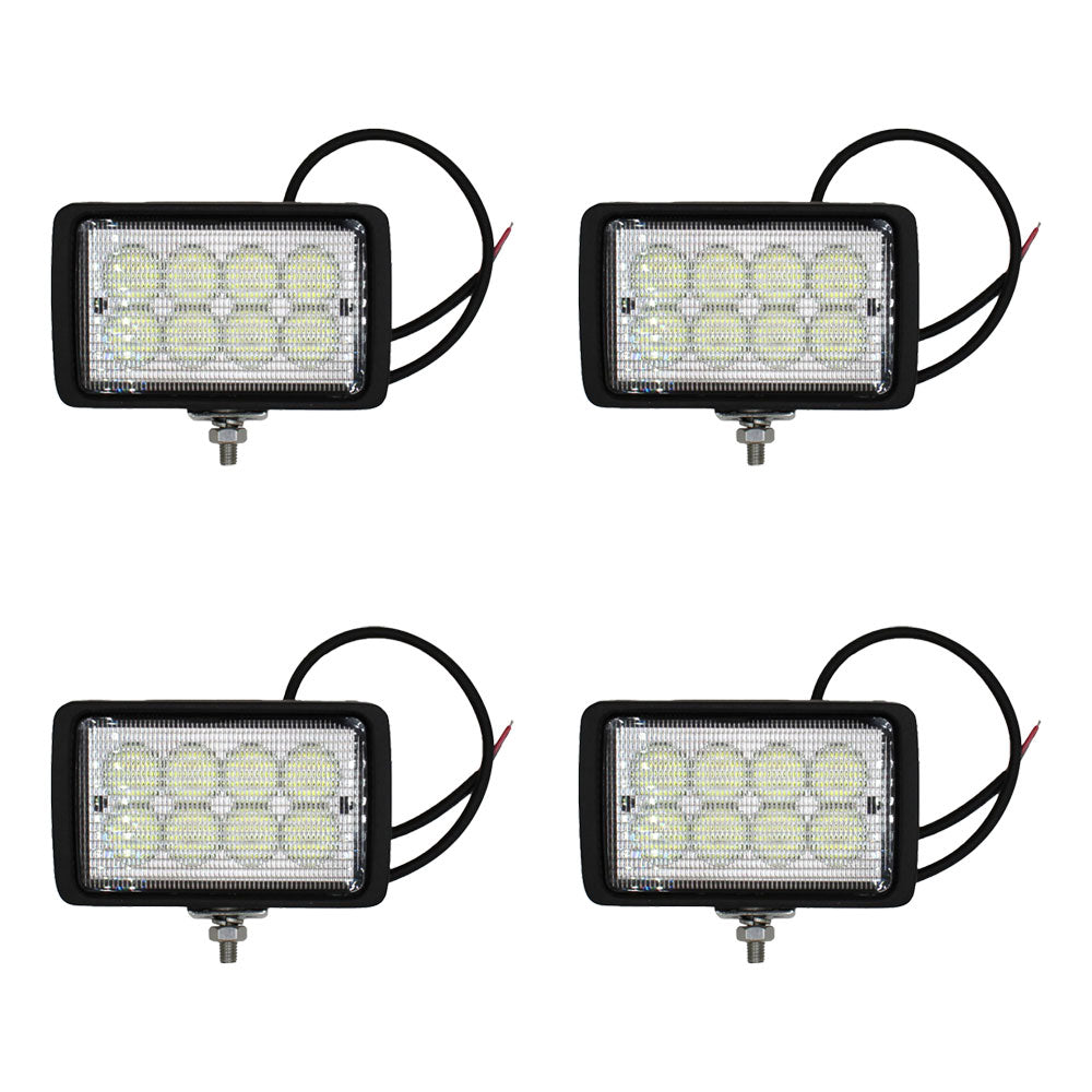 4 Rectangle LED Flood Work Lamps 178345A1 Fits Ford/New Holland 8870 8870A 8970