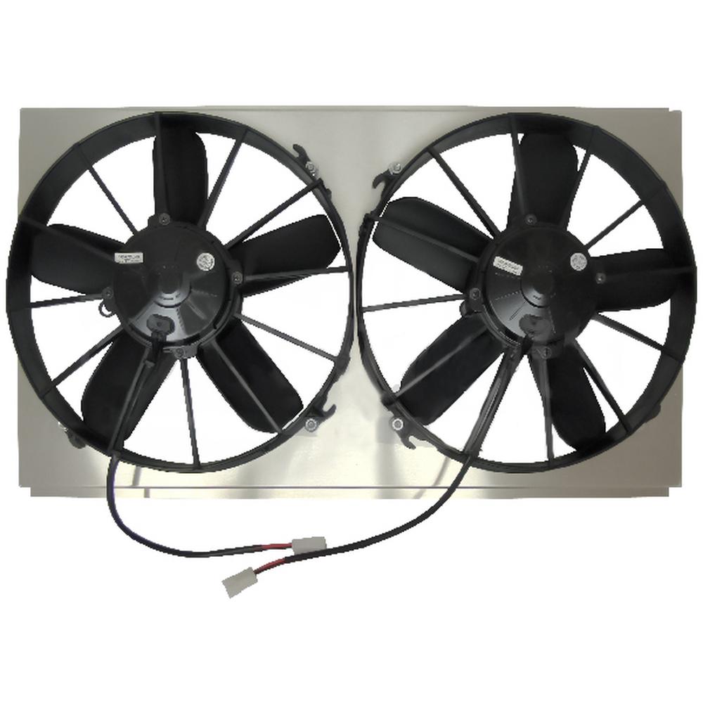 Z40101 Dual High CFM 12" Electric Fan & Shroud - 14 7/8 x 25 7/8 x 4 7/8