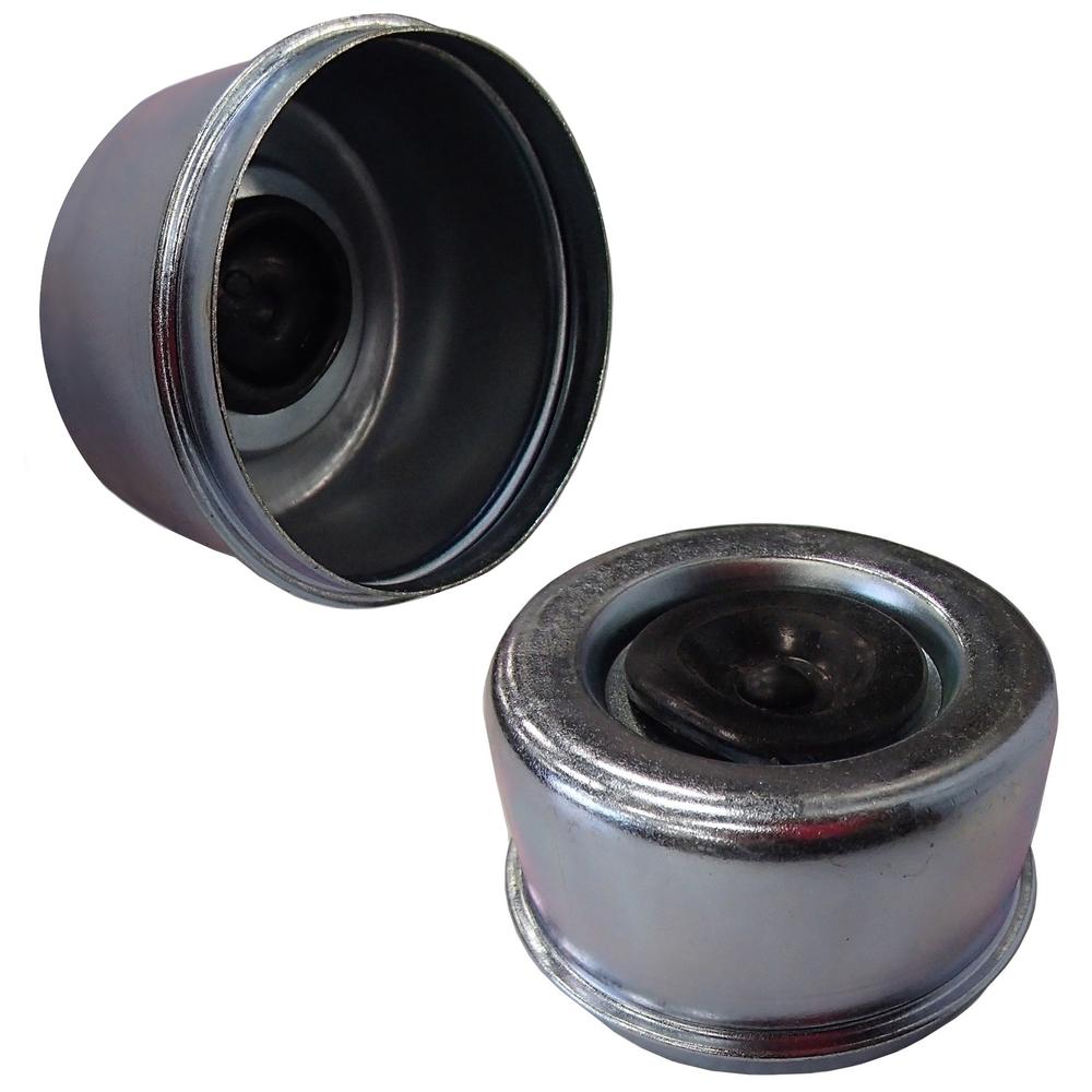 Two (2) Trailer Axle RV Camper 2.72" EZ Lube Dust Cap Cup Grease Cover with Plug