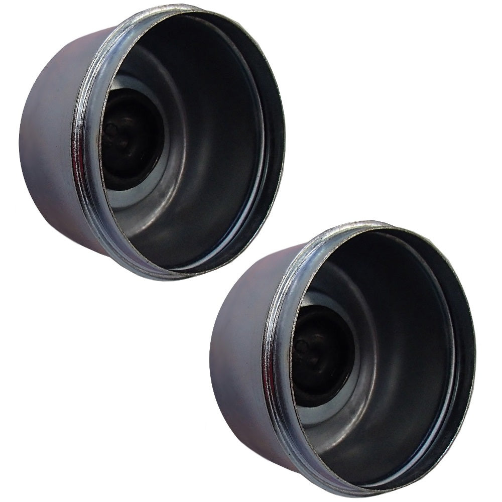Two (2) Trailer Axle RV Camper 2.72" EZ Lube Dust Cap Cup Grease Cover with Plug